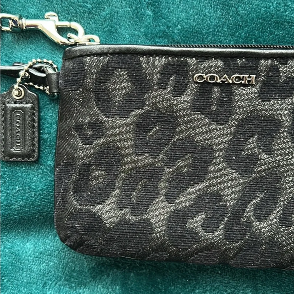 Coach Black Animal Print Wristlet - Picture 2 of 4